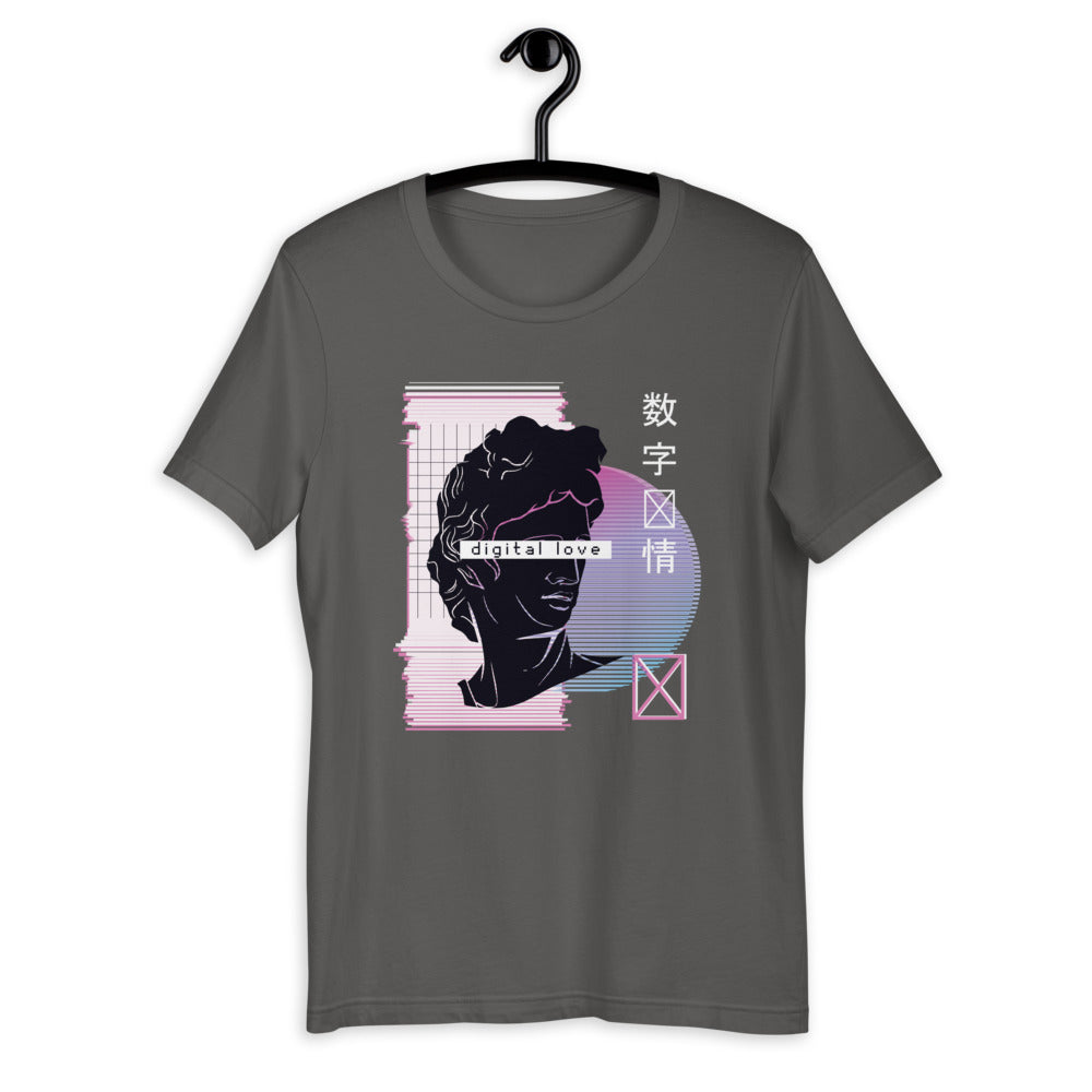 Vaporwave Digital Love Half-Sleeve Unisex T-Shirt — Asphalt