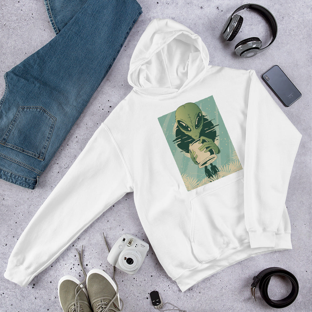 Alien Humans Abstract Unisex Hooded Sweatshirt