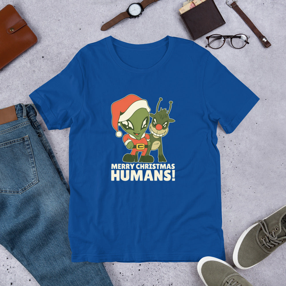 Alien Christmas Half-Sleeve T-Shirt — True Royal