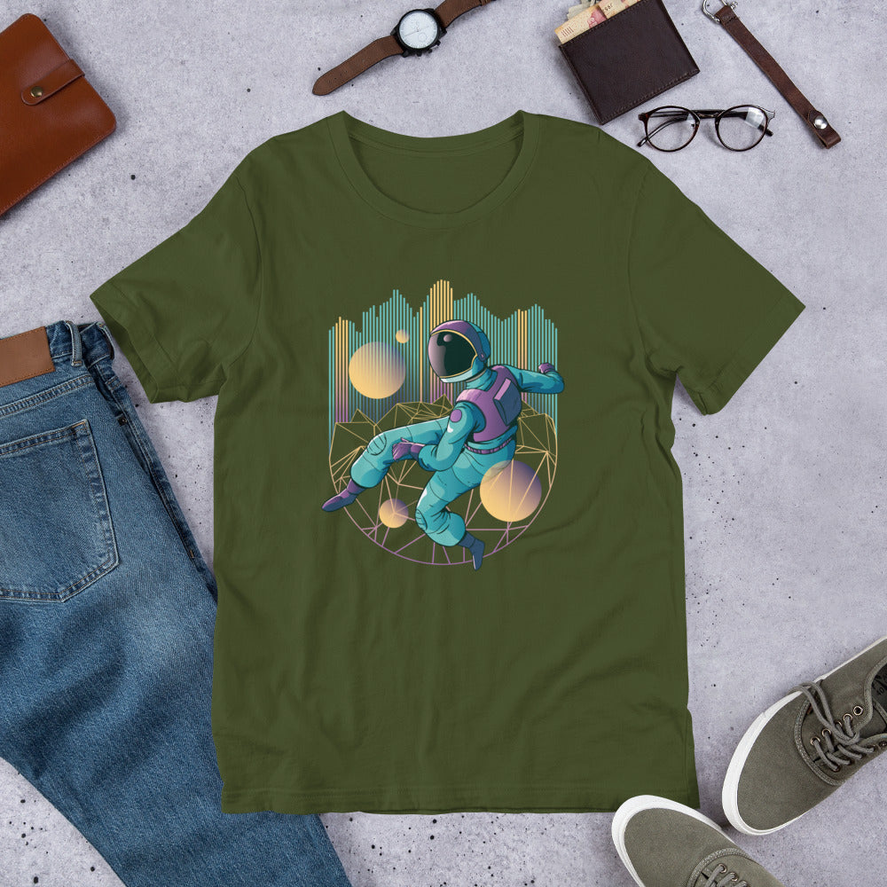 Techno Astronaut Half-Sleeve T-Shirt — Olive