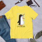 Penguin Unicorn Half-Sleeve T-Shirt — Yellow