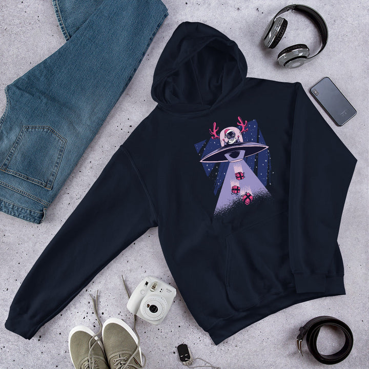 Alien Santa Unisex Hooded Sweatshirt