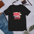 Cute Fox Half-Sleeve T-Shirt — Black