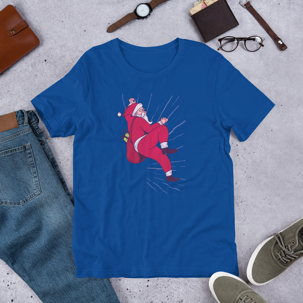 Santa Climbing Half-Sleeve T-Shirt — True Royal