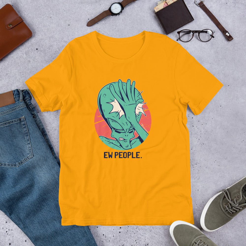 Alien Facepalm Half-Sleeve T-Shirt — Gold