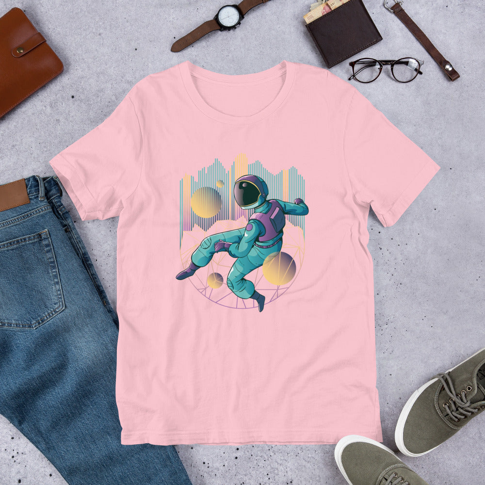 Techno Astronaut Half-Sleeve T-Shirt — Pink