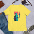 Robot Graffiti Half Sleeve T-Shirt — Yellow