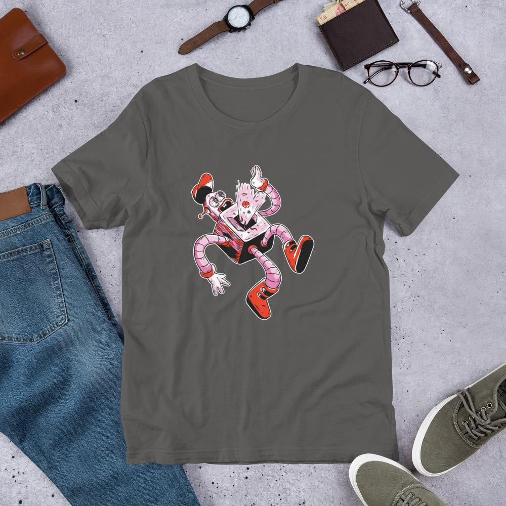Falling Robot Half Sleeve T-Shirt — Asphalt
