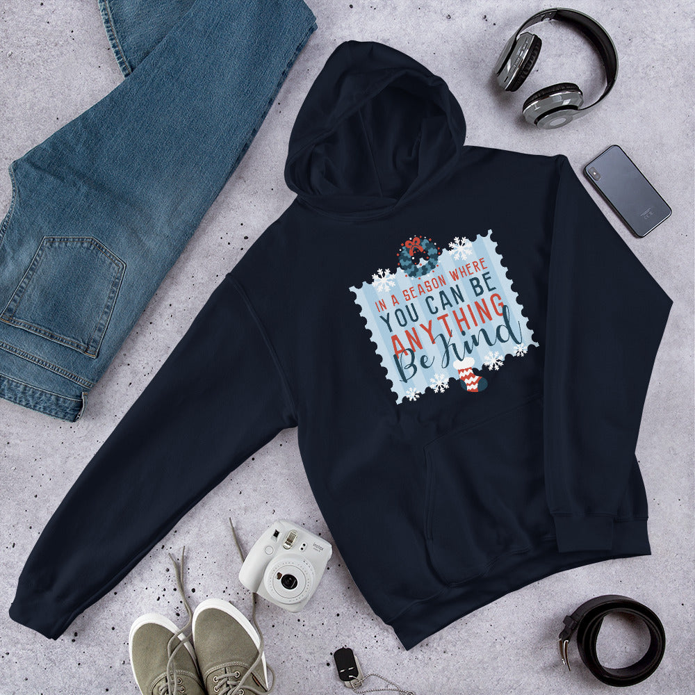 Be Kind Unisex Hooded Sweatshirt — Navy