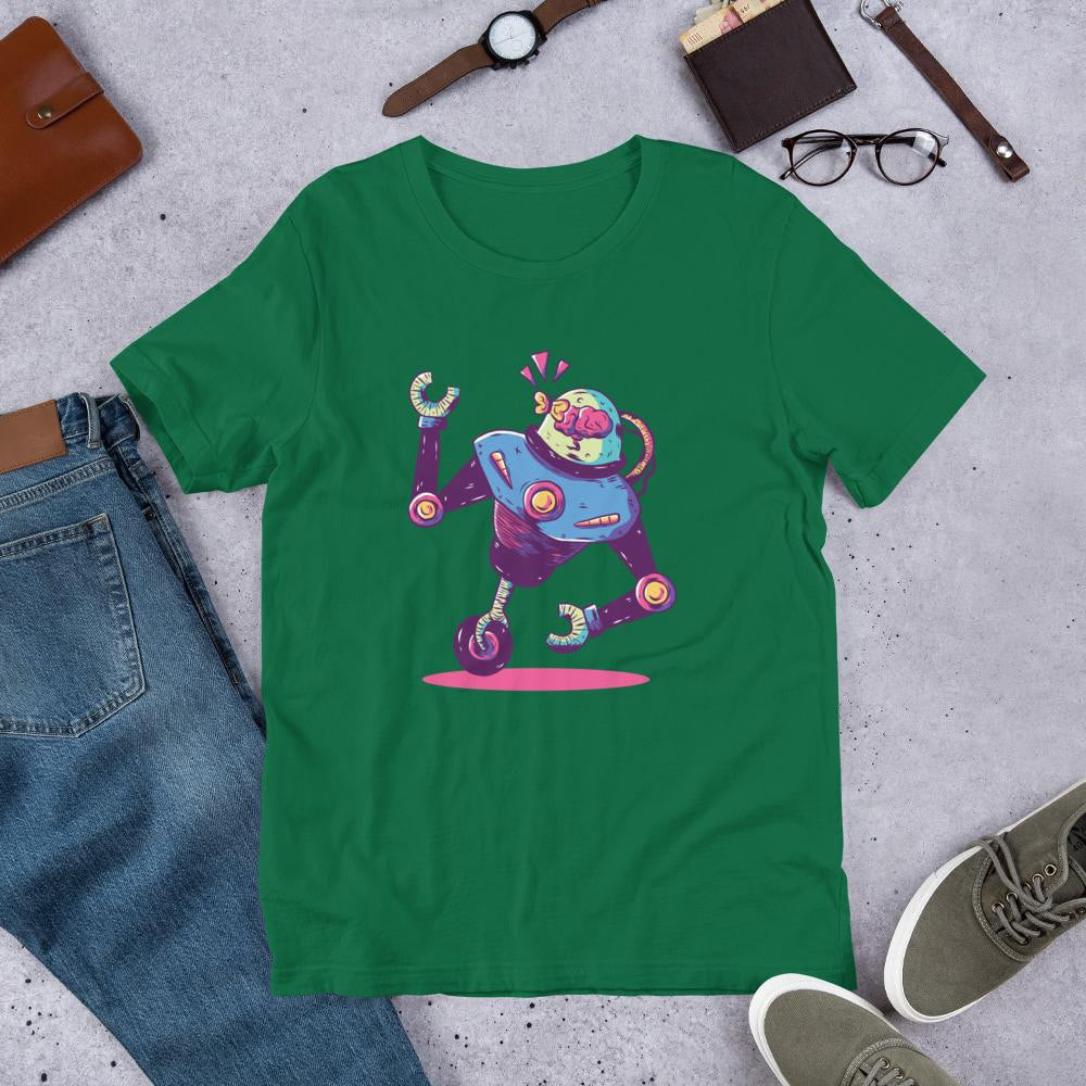 Mono Wheel Robot Half Sleeve T-Shirt — Kelly