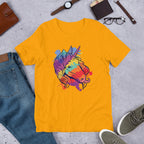 Colorful Unicorn Half-Sleeve T-Shirt — Gold