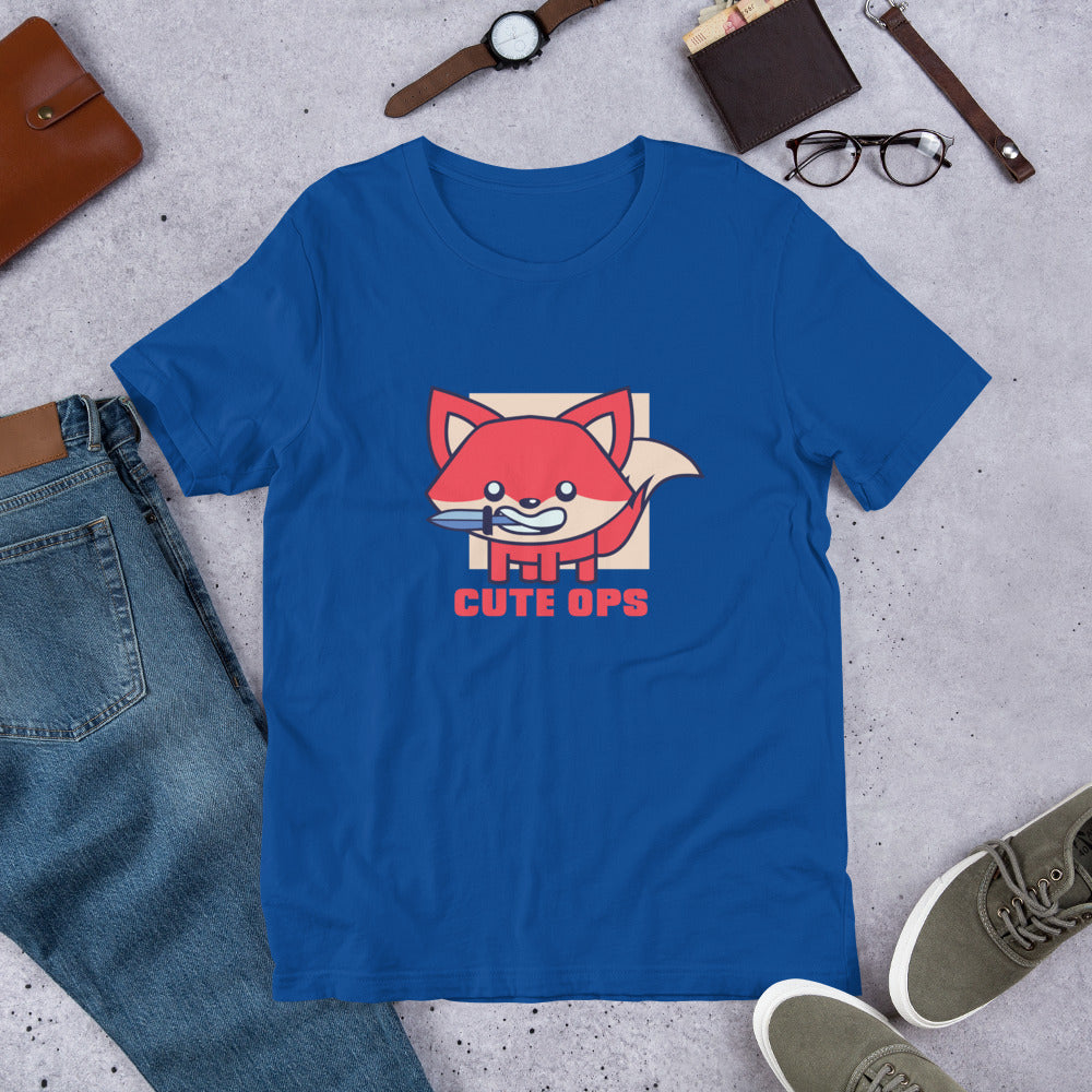 Cute Fox Half-Sleeve T-Shirt — True Royal