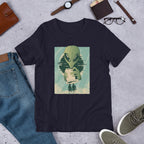 Alien Humans Abstract Half-Sleeve T-Shirt — Navy