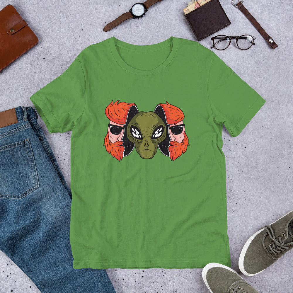 Alien Hipster Half-Sleeve T-Shirt — Leaf