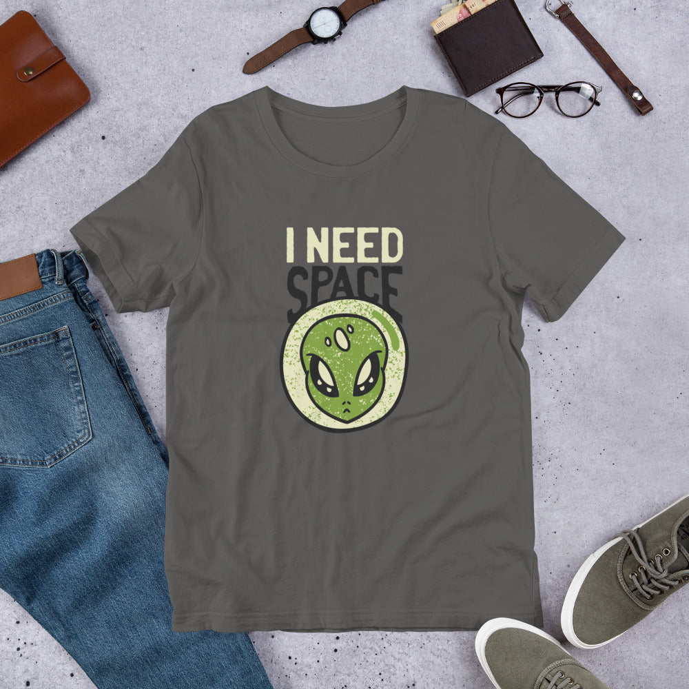 Need Space Alien Half-Sleeve T-Shirt — Asphalt
