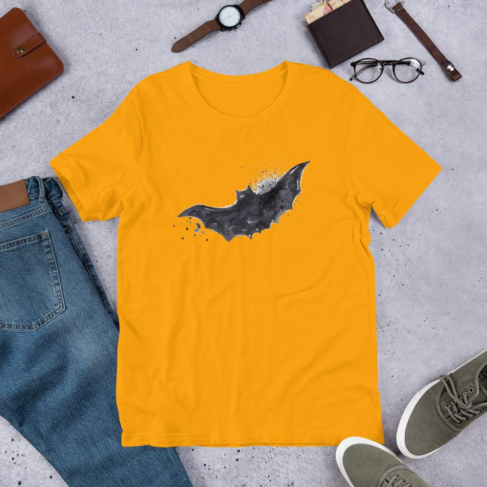 Bat Halloween Half-Sleeve T-Shirt — Gold