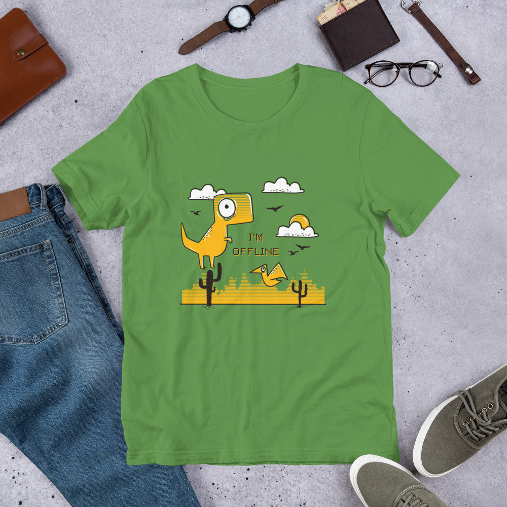 I'm Offline Half -Sleeve T-Shirt — Leaf
