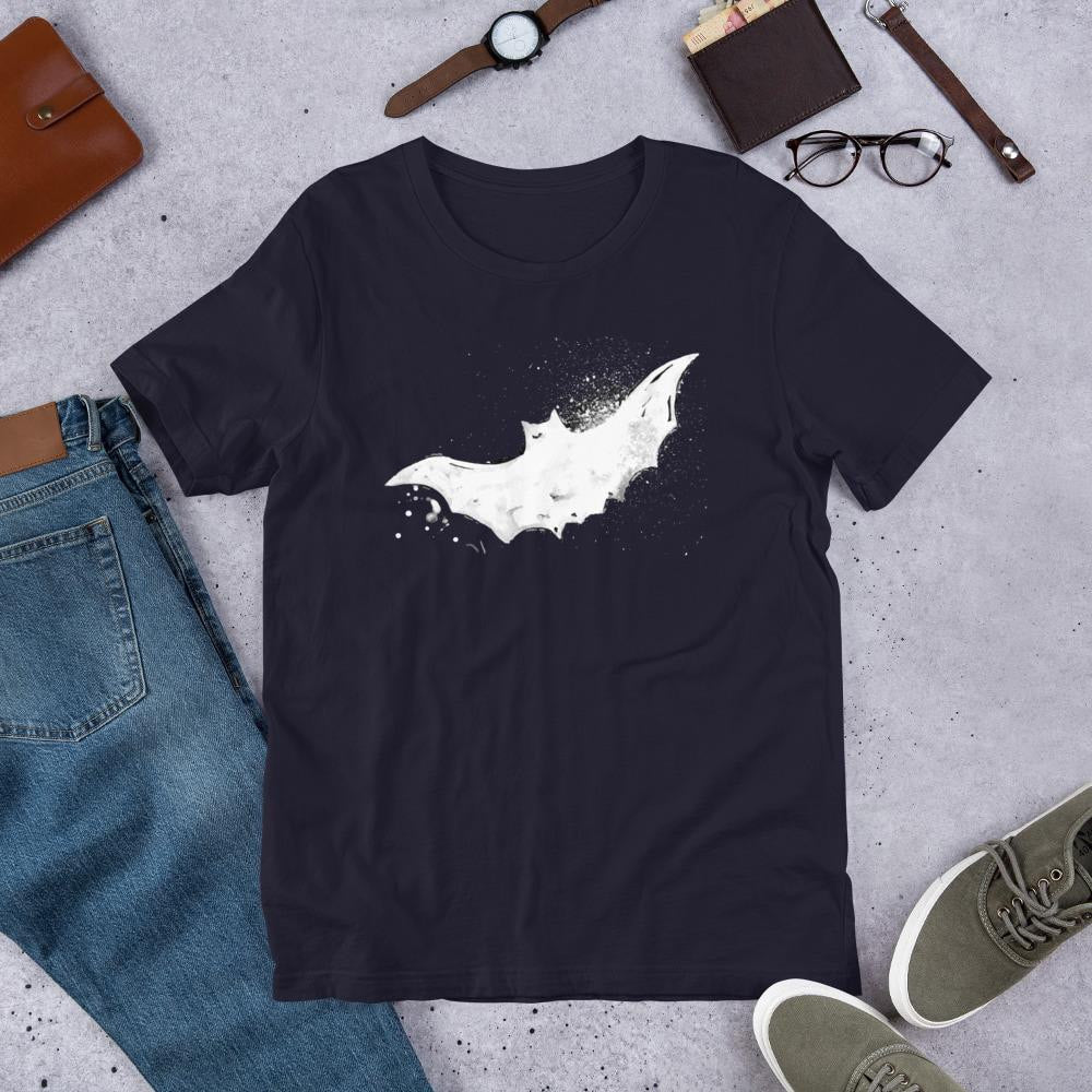 Bat Halloween Half-Sleeve T-Shirt — Navy