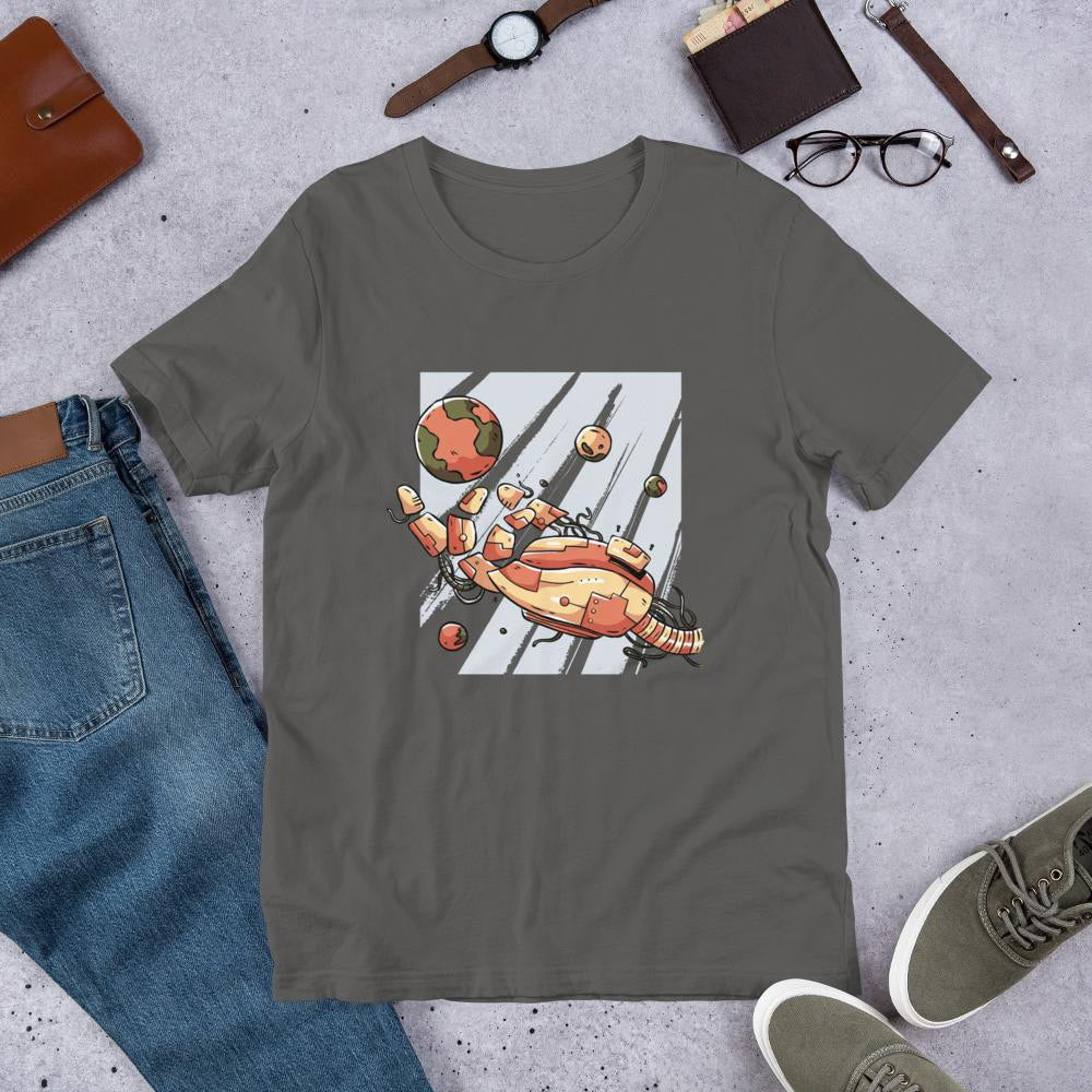 Robotic Hand Half Sleeve T-Shirt — Asphalt