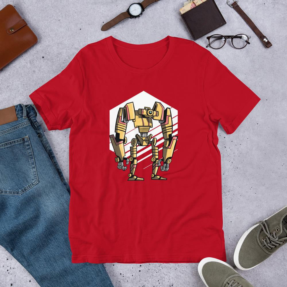 Robot One Half Sleeve T-Shirt — Red