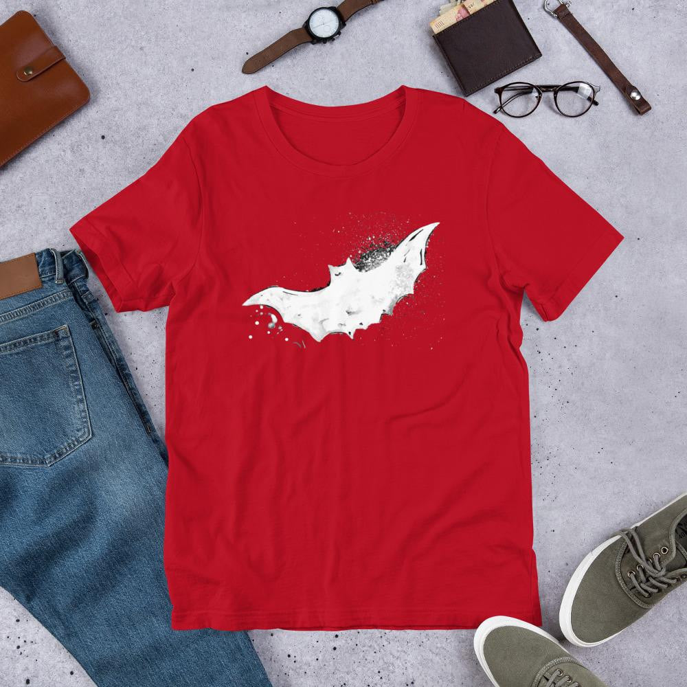Bat Halloween Half-Sleeve T-Shirt — Red