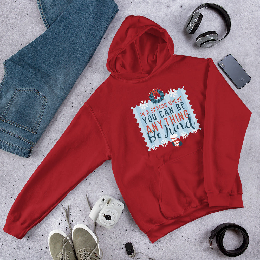 Be Kind Unisex Hooded Sweatshirt — Red