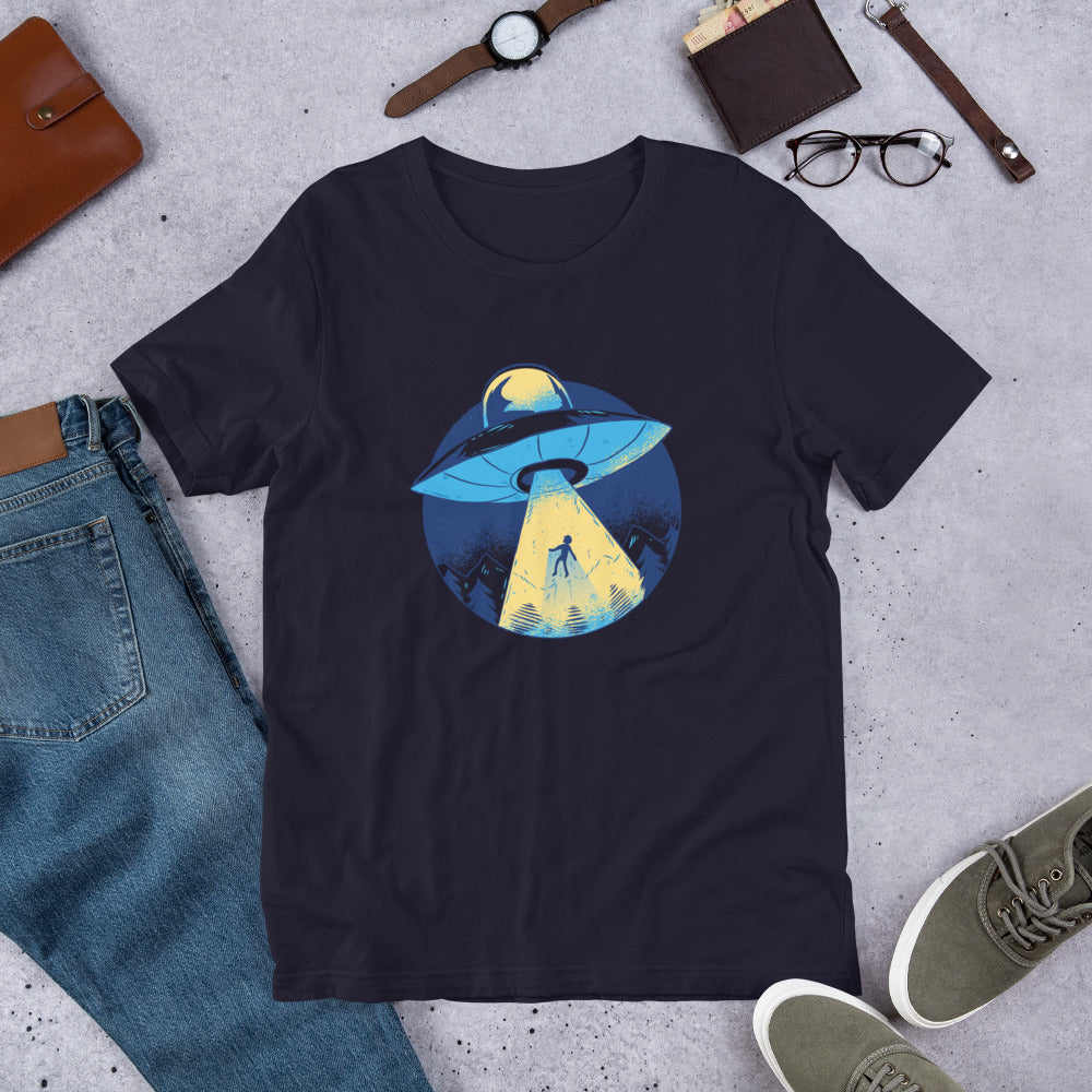 Alien Abduction Half-Sleeve T-Shirt — Navy