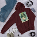Alien Humans Abstract Unisex Hooded Sweatshirt — Maroon