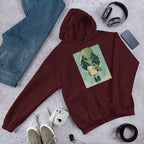 Alien Humans Abstract Unisex Hooded Sweatshirt — Maroon