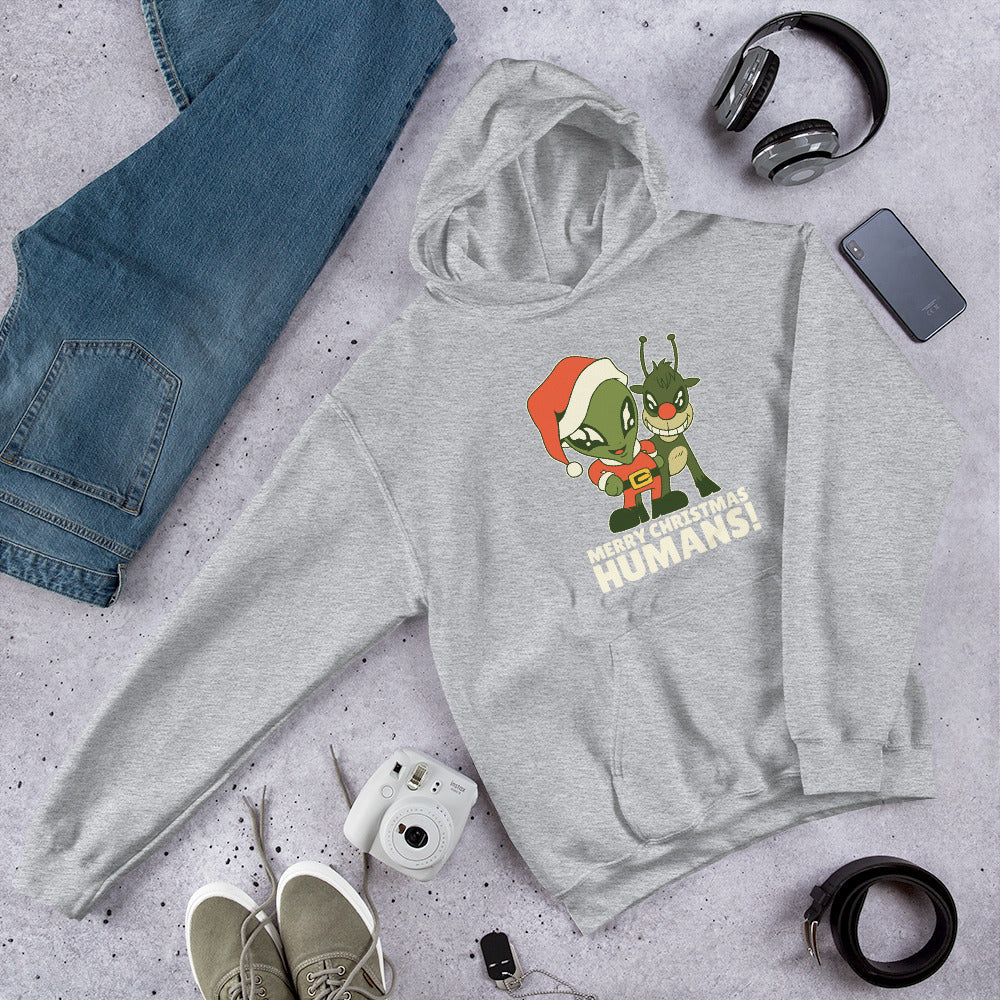 Alien Christmas Unisex Hooded Sweatshirt — Sport Grey