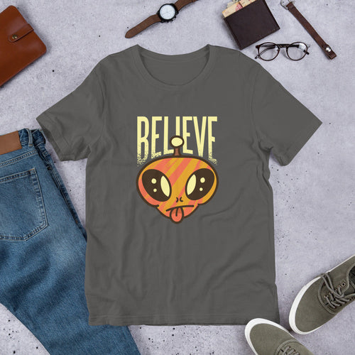 Believe Alien Half-Sleeve T-Shirt — Asphalt