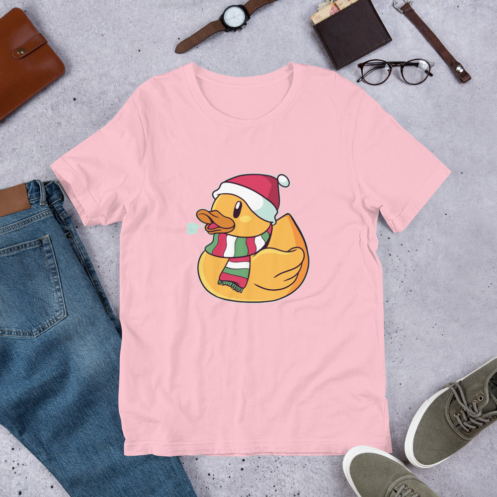 Christmas Duck Half Sleeve T-Shirt — Pink