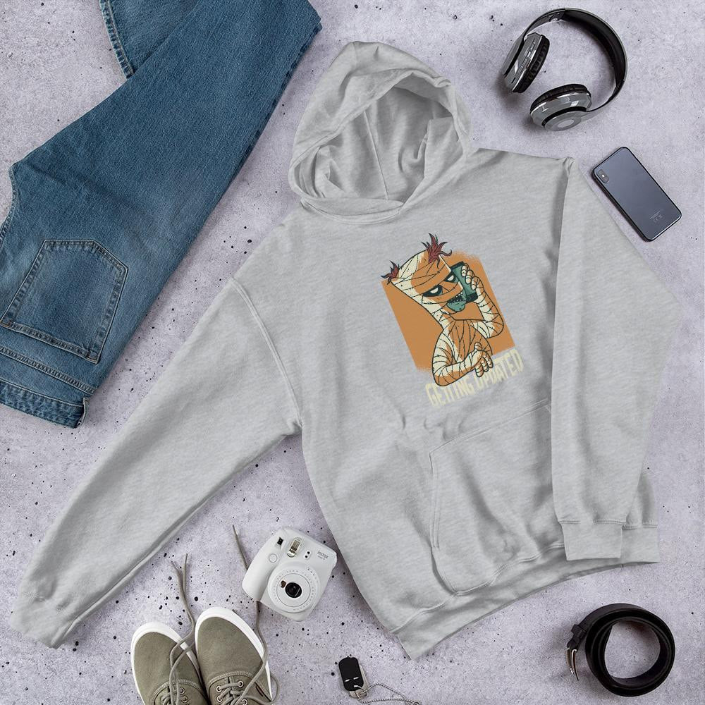 Modern Mummy Unisex Hooded Sweatshirt — Grey