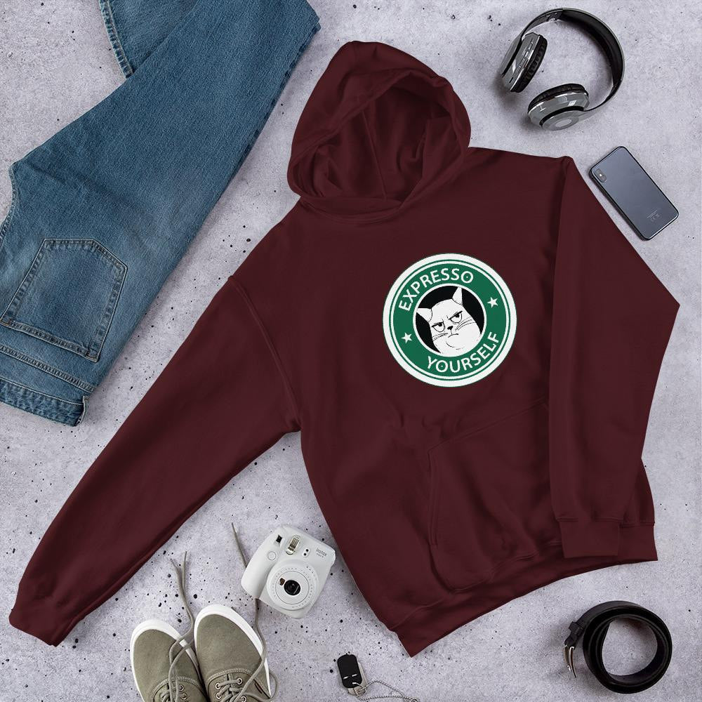 Expresso Yourself Unisex Hooded Sweatshirt — Maroon