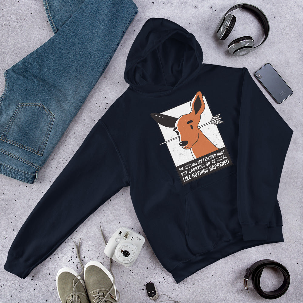 Feelings Hurt Unisex Hooded Sweatshirt — Navy