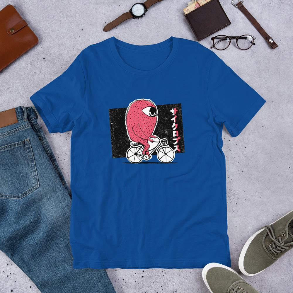 Cyclops Riding Bike Half Sleeve T-Shirt — Blue