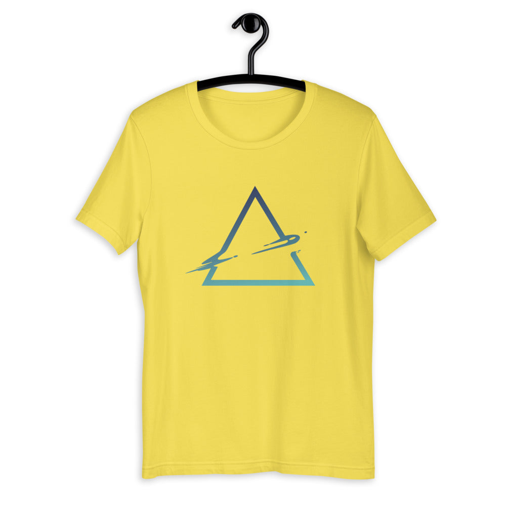 Triangle Abstract Half-Sleeve T-Shirt — Yellow