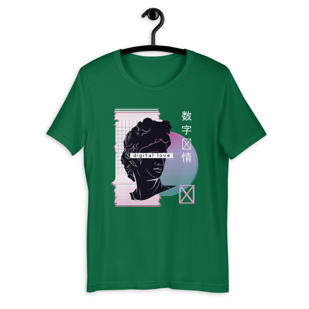Vaporwave Digital Love Half-Sleeve Unisex T-Shirt — Kelly