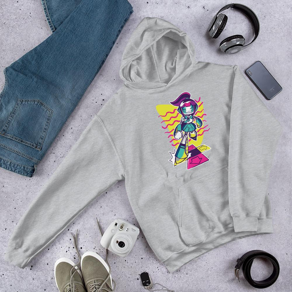 Dancing Robot Unisex Hooded Sweatshirt — Sport Grey
