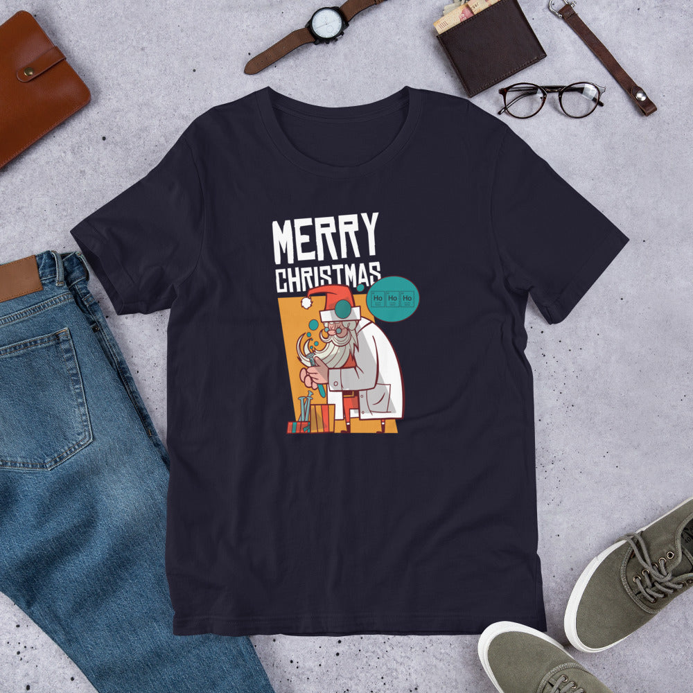 Santa Scientist Half-Sleeve T-Shirt — Navy