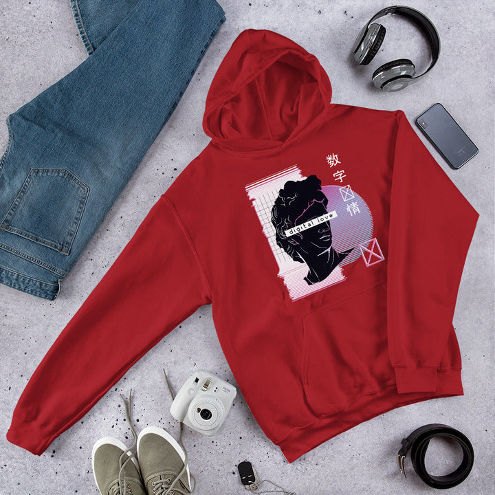 Vaporwave Digital Love Unisex Hooded Sweatshirt