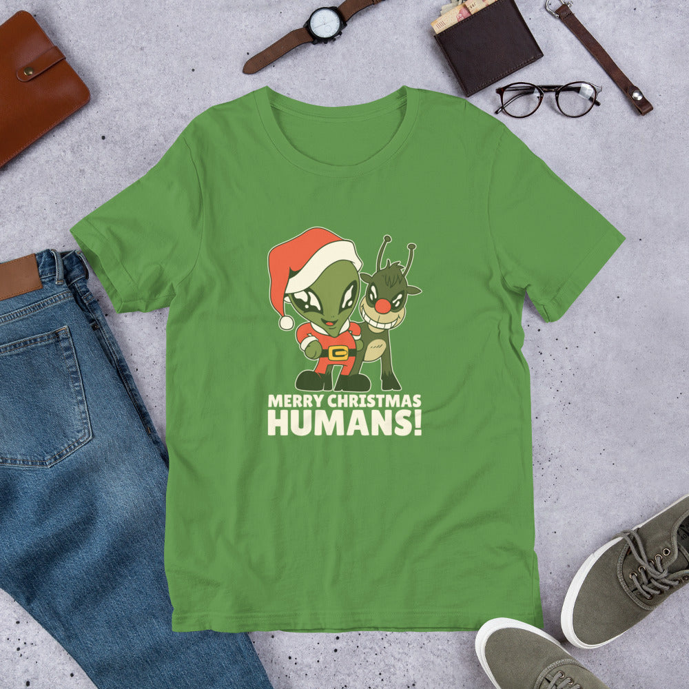 Alien Christmas Half-Sleeve T-Shirt — Leaf