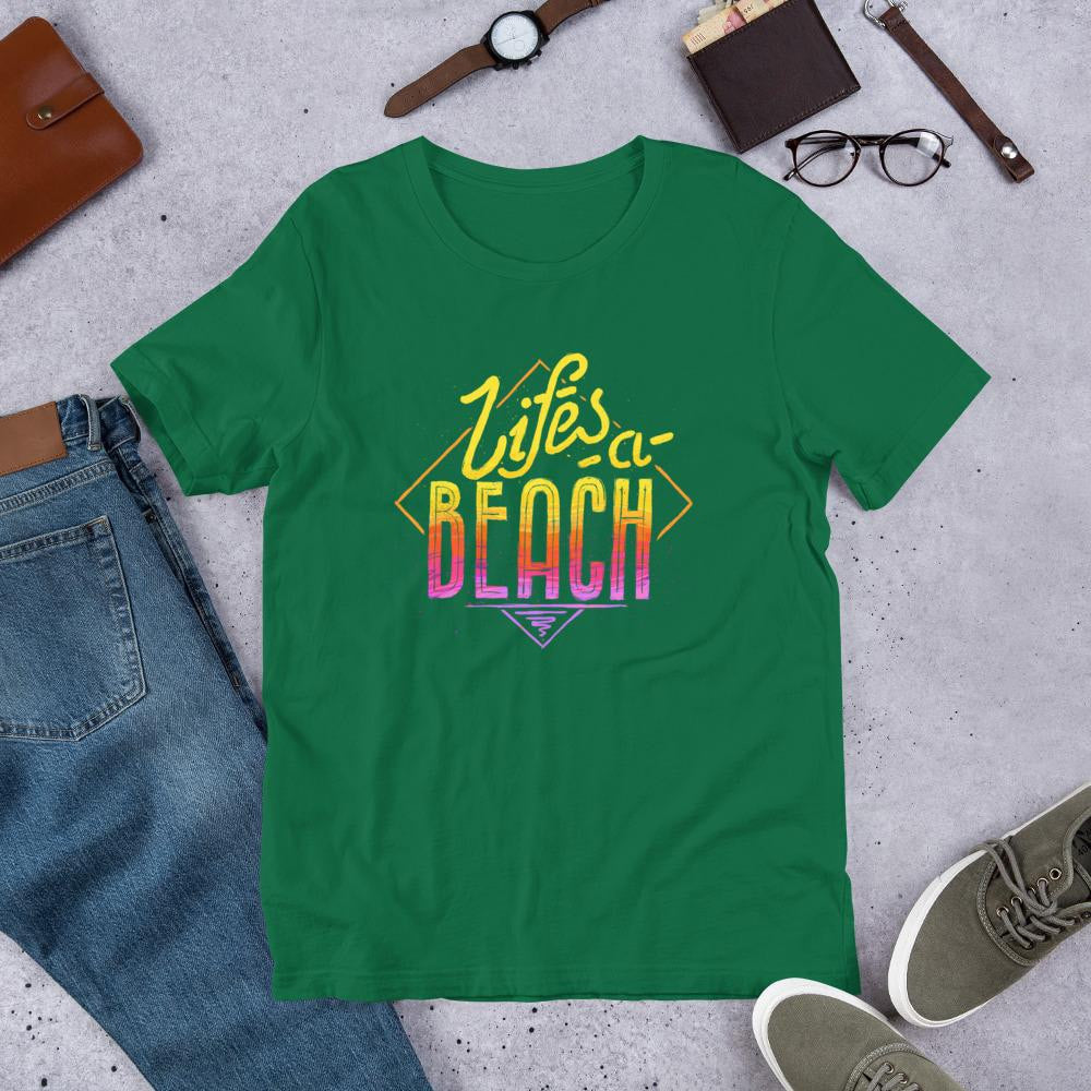 Life's A Beach Half Sleeve T-Shirt — Kelly