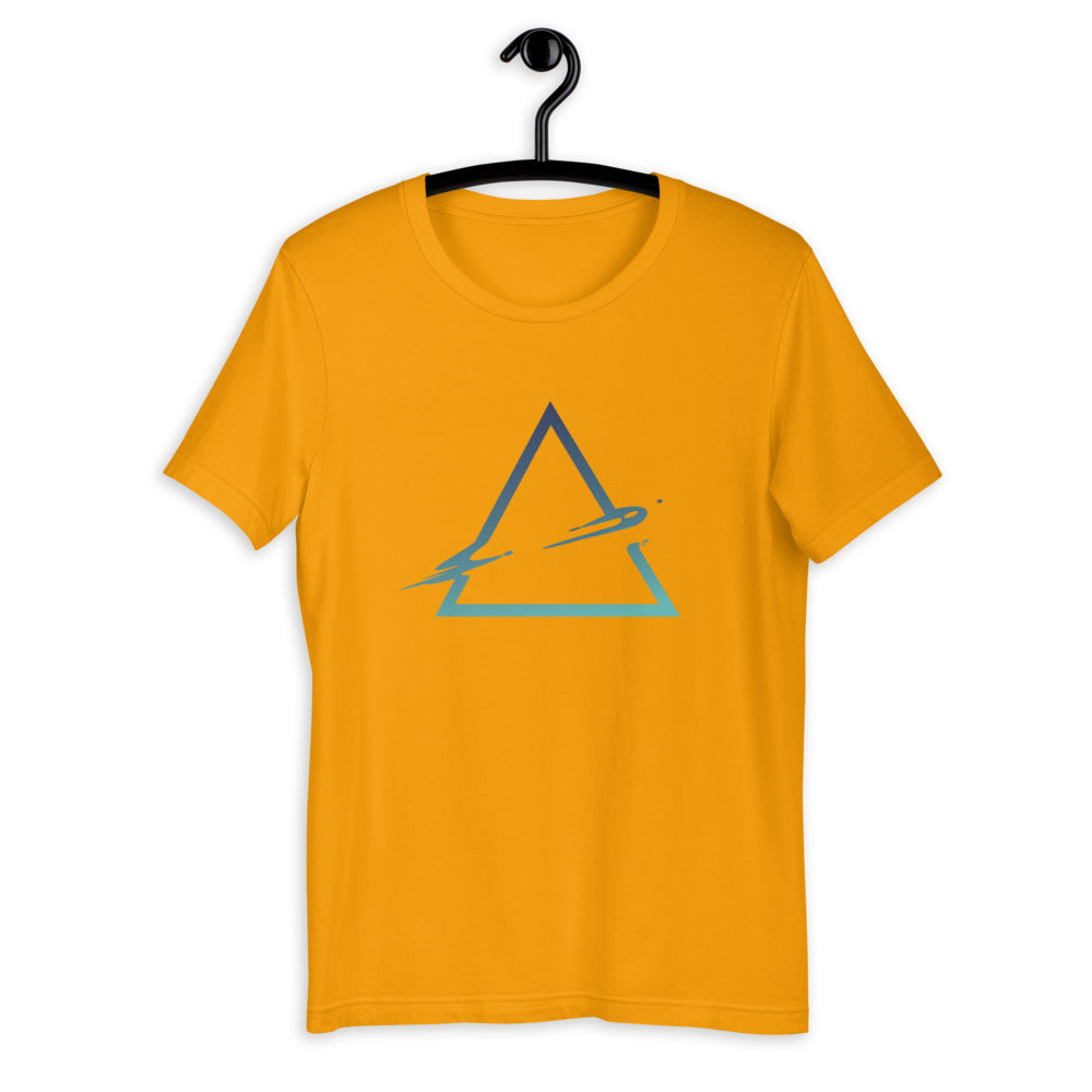 Triangle Abstract Half-Sleeve T-Shirt — Gold