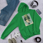 Alien Humans Abstract Unisex Hooded Sweatshirt — Irish Green