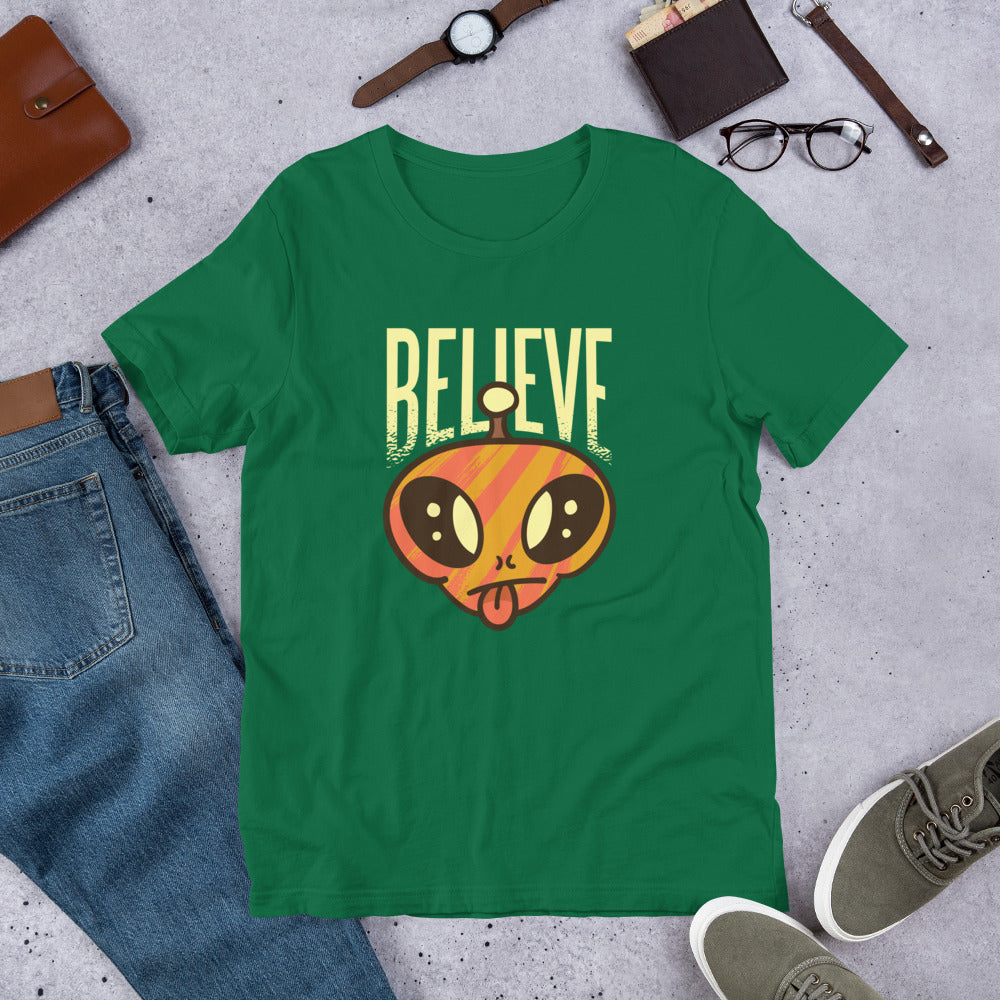 Believe Alien Half-Sleeve T-Shirt — Kelly