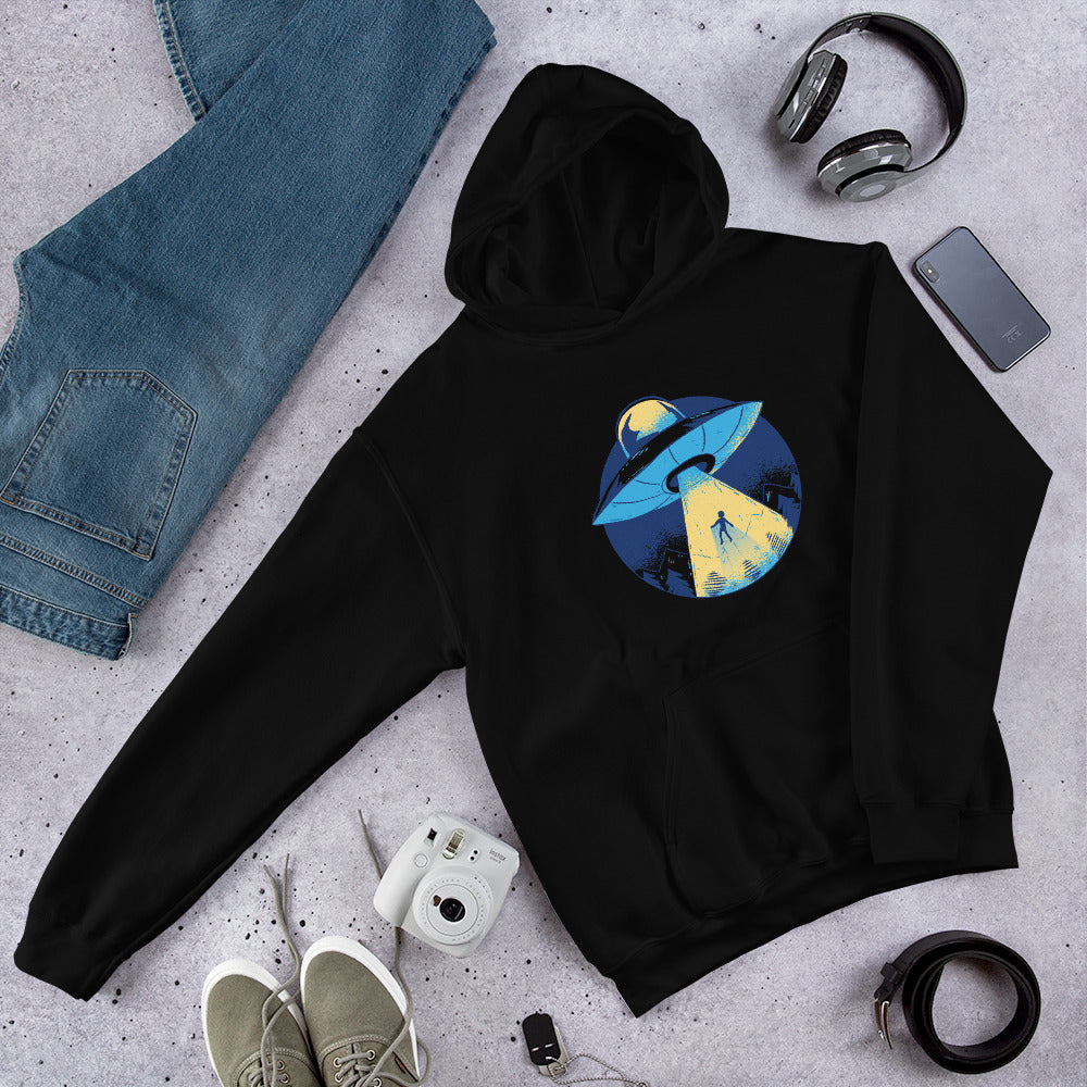 Alien Abduction Unisex Hooded Sweatshirt — Black