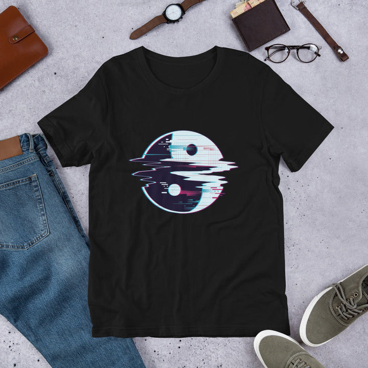 Yin Yang Glitch Half-Sleeve T-Shirt