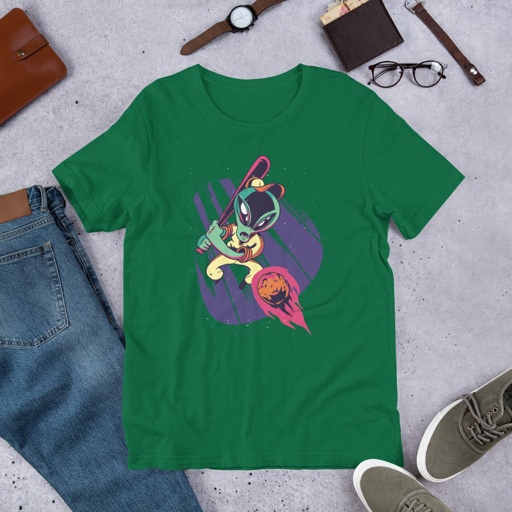 Alien baseball Half-Sleeve T-Shirt — Kelly