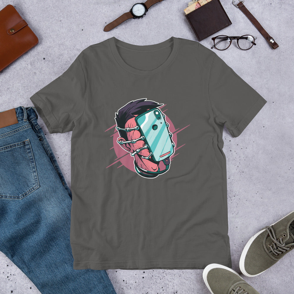 Face Hugger Phone Half-Sleeve T-Shirt — Asphalt